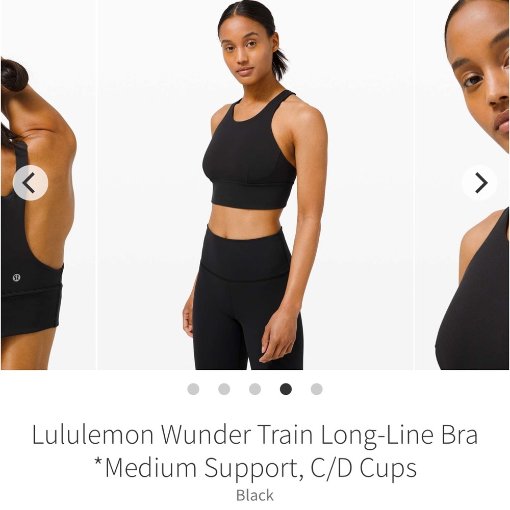 Lululemon Athletica Black Wunder Train Long-Line Bra